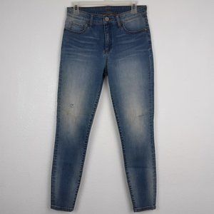 Kut from the Kloth Women's Ankle Skinny Jeans Size 6 Light Wash Distressed Denim